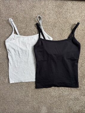 Bombas bundle Ribbed Camisole Tank - Black and Light Gray size L/XL